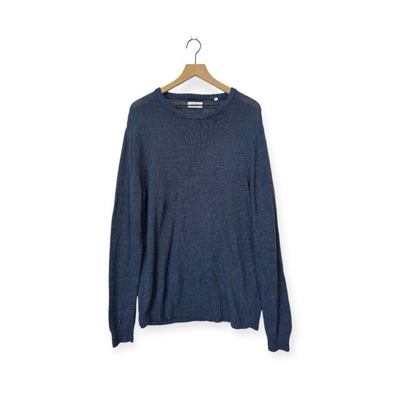 Saturdays Surf NYC Blue Knit Sweater Size L Large Semi Sheer - Picture 1 of 5